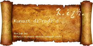 Kunszt Árpád névjegykártya
