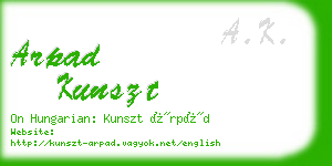 arpad kunszt business card